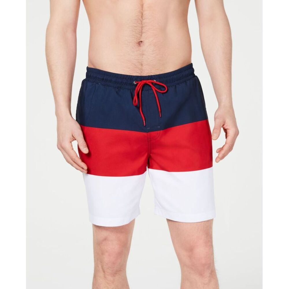 Club Room Mens Colorblocked 7 Swim Trunks